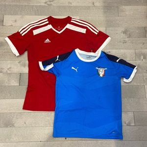 Set of soccer shirts. Adidas and Puma!